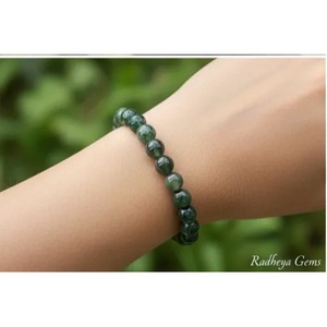 Moss Agate Trendy <b>Beaded</b> <b>Bracelet</b> Handcrafted Wholesale Natural Healing Crystal India - Product Image 3