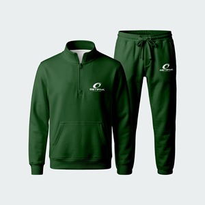 Conjunto Deportivo, Sudadera con Cierre de Cremallera, Pantalones Rojos, Color Sólido, Transpirable, Ropa Casual para Adultos, Ropa Deportiva de Otoño - Product Image 3