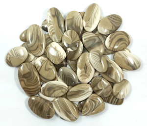 Wholesale Natural Flint Agate Cabochon Smooth Hand Polished Semi Precious Loose Gemstones Flat Back Smooth Design Flint Jasper - Product Image 4