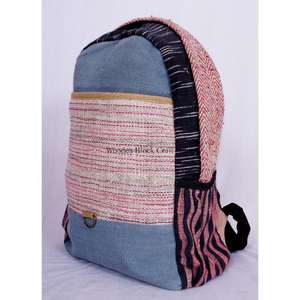 Mochila Artesanal Unisex de Tamaño Mediano, 100% Algodón, Estilo Vintage, Ligera, 20L, Correa de Hombro Arqueada, Cierre de Cremallera y Hebilla - Product Image 2