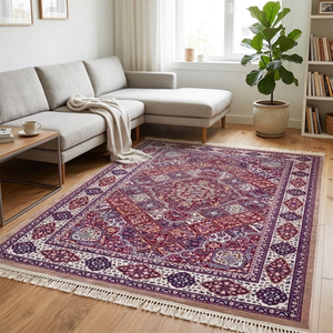 Alfombra Moderna de Poliéster y Algodón |   Alfombra lavable hecha a máquina, ecológica, apta para mascotas, con propiedades antibacterianas y resistentes a las manchas. - Product Image 1