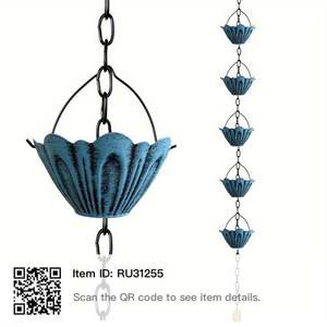 Chaîne de pluie décorative en forme de lotus doré pour jardin de luxe et drainage de toit - Product Image 3