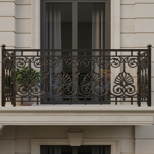 Rejas de Balcón Modernas de Hierro Fundido y Aluminio, Color Gris Moldeado, Superficie Superpulverizada, Antioxidantes, Decorativas, Arquitectónicas - Product Image 1