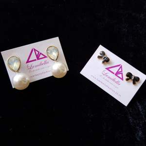 Designer Pearl and Black Stud Earrings Combo-Trendy Zinc Alloy with Imitation Pearl - Product Image 1