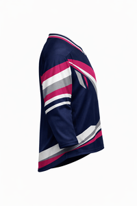 Jersey de Hockey sobre Hielo con Cuello en V para Hombre, Manga Tres Cuartos, Estampado Geométrico, Ropa Deportiva de Poliéster que Absorbe la Humedad - Product Image 2