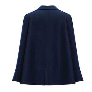Blazer Cape Jack and Jill pour femme, bleu marine, veste de costume cintrée, tenue élégante et formelle, logo brodé, blazer de bureau élégant - Product Image 2