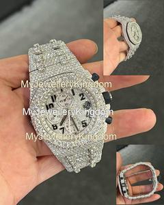 Reloj de Diamantes Mossanire, Diseño de Lujo, Oro Blanco, para Bodas y Fiestas, Elegante Reloj de Mano con Diamantes - Product Image 5