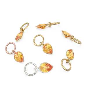 Pendentif en or massif Citrine Poire, serti clos, minimaliste, petit, empilable, bijoux fins, pierre de naissance de novembre, pierre précieuse jaune pour les actives - Product Image 2