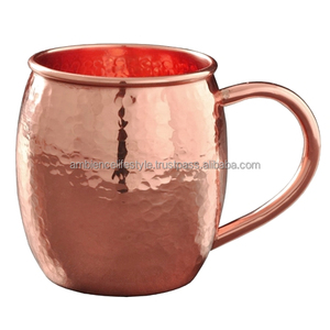 Ambience Lifestyle Moscow Mule Mug Meilleure qualité Verre personnalisé avec poignée en cuivre pur et laiton Boissons pour boissons - Product Image 3