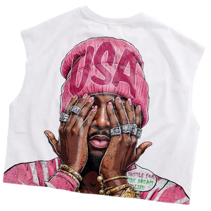 Débardeur Homme Été Coupe Droite Col Rond Haute Qualité Streetwear 100% Coton Jersey Hip Hop Imprimé Intégral Pour Usage Quotidien - Product Image 2