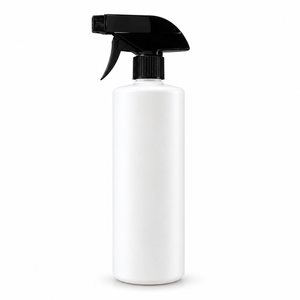 White Cylinder Plastic <b>Spray</b> Bottle With <b>Black</b> Pump Sprayer Head Household Use HDPE Material - Product Image 1