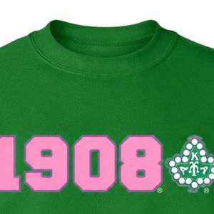 Alpha AKA Forest <b>Green</b> 1908 Ivy Crewneck Sweatshirt Pink Graphic Fleece Unisex Greek Sorority Apparel OEM ODM - Product Image 2