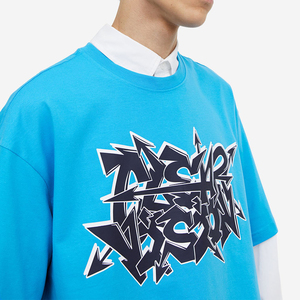 Camiseta Azul Lisa para Hombre, Corte Regular, Cuello Redondo, Manga Corta, Estilo Urbano, 100% Algodón, Impresión Serigráfica Frontal - Product Image 5