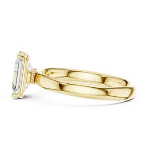 Bague de fiançailles solitaire en diamant de laboratoire taille émeraude 1,5 ct 7,50x5,50 mm, sertie à griffes, tige fine et confortable, design intemporel pour mariée - Product Image 4