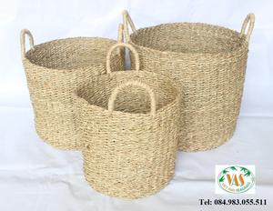 Premium fait à la main Vietnam Nature couleur carex décor à la maison moderne intérieur paniers de rangement panier de plantes - Product Image 5