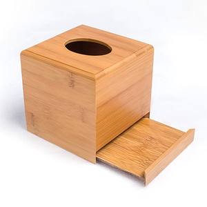 Porte-boîte à mouchoirs en bambou durable, boîte à mouchoirs en bois minimaliste pour la décoration de la maison, de la salle de bain et de l'hôtel - Product Image 6