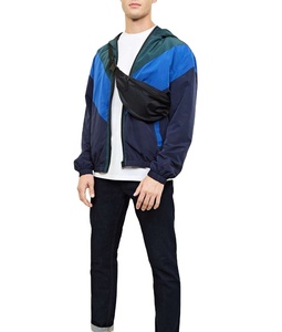 New Design Custom Rain Jacket High Quality Breathable Sportswear Windbreaker Jacket Plus Size Color <b>Block</b> Nylon Windproof Jacket - Product Image 2