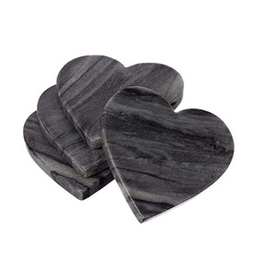 Juego de posavasos cuadrados de mármol negro para protección de tazas en el escritorio de oficina, con base antiarañazos y un atractivo decorativo premium. - Product Image 2