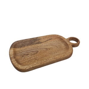 Juego de 2 mini tablas de cortar cuadradas de madera de mango, tabla para cortar verduras de color natural grande y tabla para servir - Product Image 6