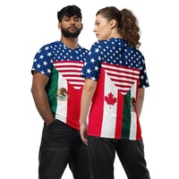 Camisetas de Fútbol con Diseño Personalizado, Transpirables y Estampadas con Temática de EE. UU. y México para Aficionados al Fútbol - Uniformes de Equipo Unisex para Adultos