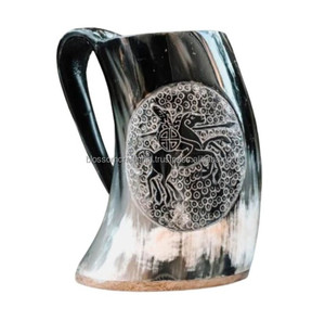 Taza de Cuerno de Búfalo Hecha a Mano, Estilo Rústico, Acabado Natural, Duradera, Ligera y Elegante, Vajilla para Mesa de Comedor, Regalo para Amigos - Product Image 4