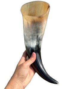 Best Quality Viking Drinking Horn Leather Stand Carved Genuine Horn Eco-Friendly Food Safe Stylish Animal Design <b>Art</b> Collectible - Product Image 6