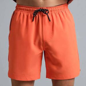 Pantalones Cortos Deportivos Casuales de Verano para Hombre, Transpirables, de Cintura Media, con Bolsillos, Color Sólido, Color Naranja Teñido, Precio Económico, MOQ Bajo - Product Image 1