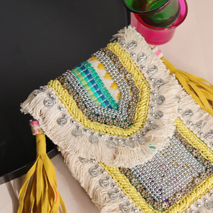 High Quality Fashion Embroidery Handmade Clutch Potli Bag with Beads <b>Sequins</b> Mirror Work for Wedding Party Festive Collection - Product Image 6