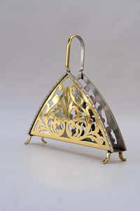 Porte-serviettes en métal doré avec motif floral triangulaire, distributeur de mouchoirs de table et support à serviettes pour table à manger, cuisine, restaurant - Product Image 6