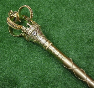 Mace de cérémonie Royal Crown – Mace de parade ornemental plaqué or, mace en or 24 carats - Product Image 2