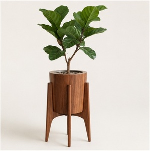 Macetero de Madera Moderno Hecho a Mano, Soporte para Macetas de Interior de Nogal Sólido para Sala de Estar, Soporte Ecológico para Macetas de Madera - Product Image 3