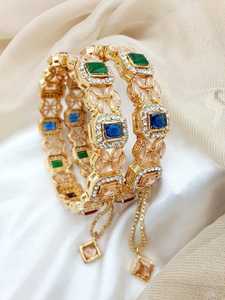 Wholesale Women's Bangles Fashion Jewelry Sets Gold Plated Designer Artificial Bracelets Fashion <b>Accessories</b> Collection - Product Image 3