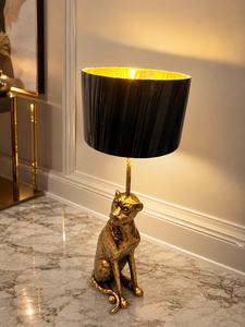 Luxury Golden <b>Leopard</b> Floor <b>Lamp</b> with Black Shade | AC Powered Neon Bulbs Animal Sculpture Standing <b>Lamp</b> Living Room Home Decor - Product Image 4