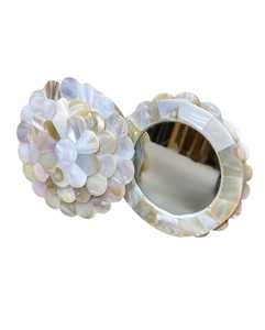 Pearl Flower Handmade Glass Pocket Round Compact Cosmetic Makeup <b>Mirror</b> for Ladies and Girls - Product Image 4