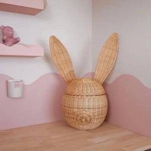 Cesta de Almacenamiento de Mimbre con Orejas de Conejo, Organizador de Juguetes, para el Hogar, Hotel, Resort, Dormitorio Infantil, Decoración de Guardería, Venta al Por Mayor - Product Image 2