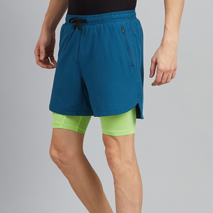 กางเกงขาสั้นออกกำลังกายสำหรับผู้ชายแบบ 2-in-1 กางเกงวิ่งออกกำลังกายพร้อมช่องใส่โทรศัพท์และช่องใส่ของด้านใน - Product Image 5