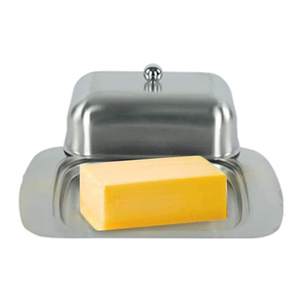 Caja de mantequilla de acero inoxidable de alta calidad con acabado transparente para restaurante. - Product Image 3