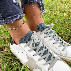 D GLEAM JEWELS Star Charm Polished 14K Solid <b>Gold</b> Dangling Stars <b>Anklet</b> Bracelet Dainty Celestial Classic Jewelry Minimalist - Product Image 2