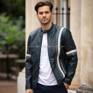 Men's Premium Lambskin <b>Leather</b> Bomber <b>Jacket</b> Motorcycle Rider Fashion Export Quality Manufacturer - Product Image 2