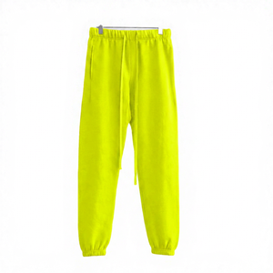 Pantalon de survêtement unisexe en coton noir, taille élastique avec cordon de serrage, bas de pantalon à revers, décontracté, pour l'hiver, séchage rapide, respirant, écologique - Product Image 3