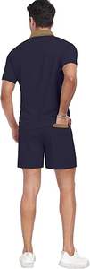 Conjunto Deportivo de Verano para Hombre PrinStory, Camiseta Polo de Punto Waffle y Pantalones Cortos, Conjunto Casual de 2 Piezas con Bolsillos - Product Image 3