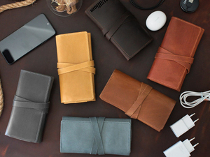 Organisateur de câbles en cuir élégant, gestion moderne des fils de bureau, enrouleur de câbles d'écouteurs, support de chargeur, vente en gros LCO-0019 - Product Image 4