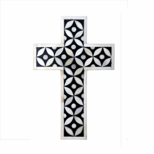 FAIZA CRAFT Handmade Bohemian Cross Inlay Bone Eco-Friendly <b>Framed</b> Holy Cross Leaf Pattern High Quality Modern Light Luxury - Product Image 6