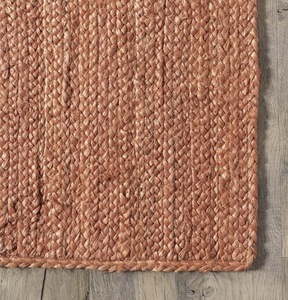 Tapis en jute tressé à la main, écologique, rustique, couleur unie, à poils ras, pour salon et chambre à coucher - Product Image 6