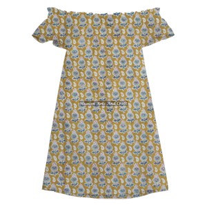 ราคาโรงงานขายส่งที่ดีที่สุด ชุดเดรสแฟชั่นผู้หญิงใหม่ ทรงเข้ารูป สไตล์ลำลอง พิมพ์ลายด้วยมือ ขายดี ชุดเดรสเปิดไหล่ลำลอง - Product Image 3