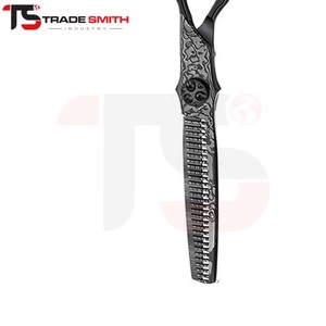 Ciseaux à effiler professionnels TSI en acier inoxydable élégants à 30 dents avec poignée ergonomique pour la coiffure texturée et de précision - Product Image 6