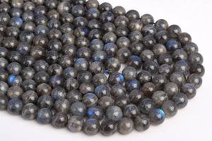 Perles de Labradorite Grise Naturelle Authentique Demi-Brin Rondes en Vrac 7,5 Pouces Lot en Gros 1 3 5 10 50 Vente en Gros - Product Image 5