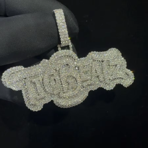 Collier Pendentif Personnalisé Iced Out avec Nom, Style Hip Hop de Luxe, Breloque Script, Micro-Pavé de Pierres, Bling Spectaculaire - Product Image 6