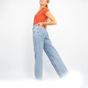 Pantalones Vaqueros Personalizados de Alta Calidad, Material de Lona Original, Transpirables, de Secado Rápido, Ropa Casual Urbana, Nueva Llegada, Pantalones Acampanados para Mujer - Product Image 4