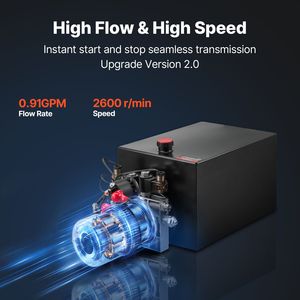 Centralina Idraulica da 20 Quarti a Doppio Effetto per Pompa Ribaltabile, Pressione Massima 3200 PSI, Ricambi per Attrezzature di Movimentazione Materiali - Product Image 5